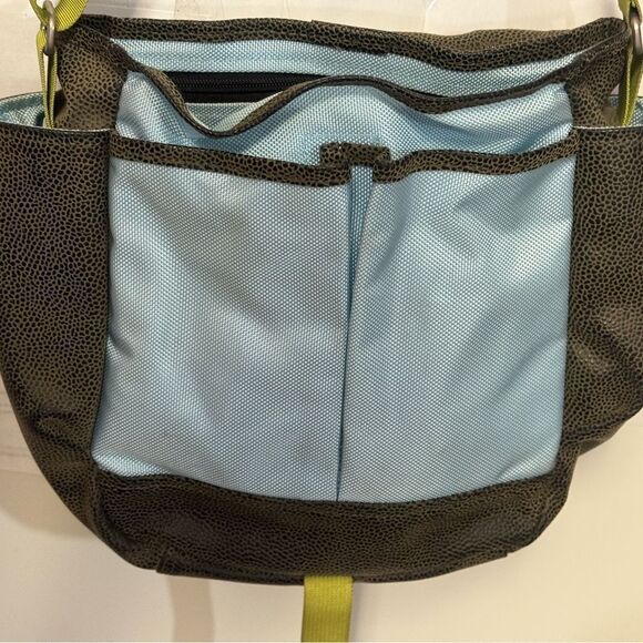 Stylish Green and Brown Women's Bag by haiku lots of storage good condition - Picture 7 of 8